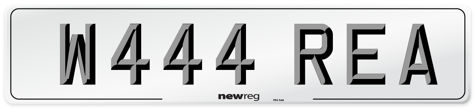W444 REA Number Plate from New Reg